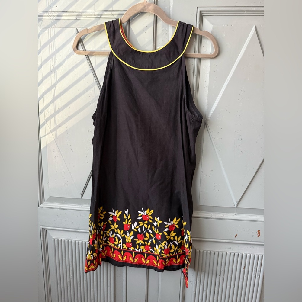 Forever 21 Black Dress with Red and Yellow Apple Gingham Design